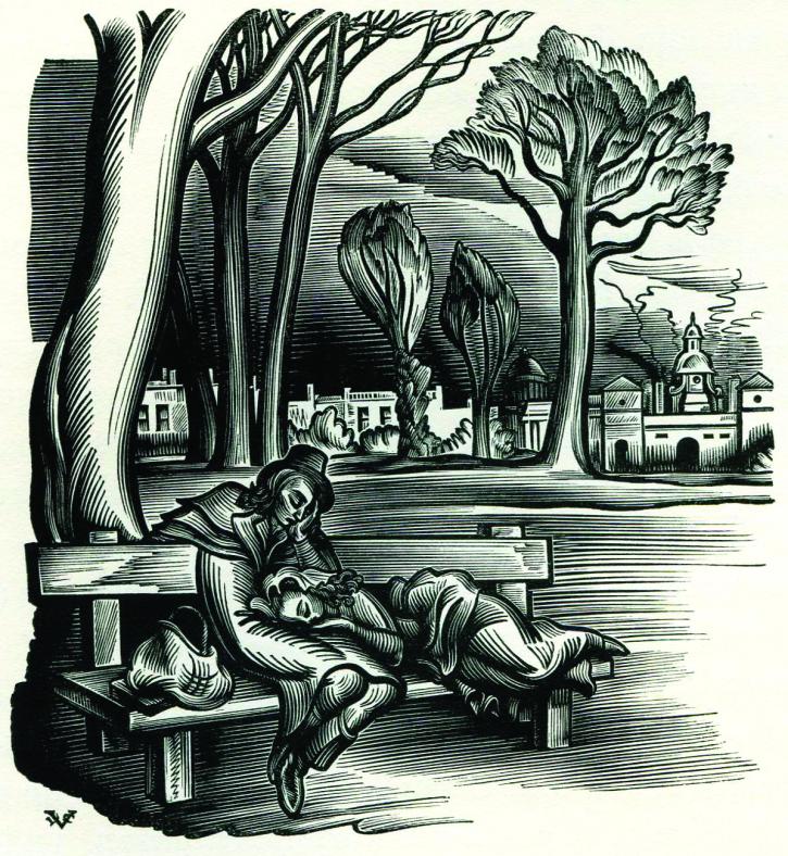 Les Dieux ont soif par Anatole France - Bois gravé de Valentin Le Campion, Paris, 1946