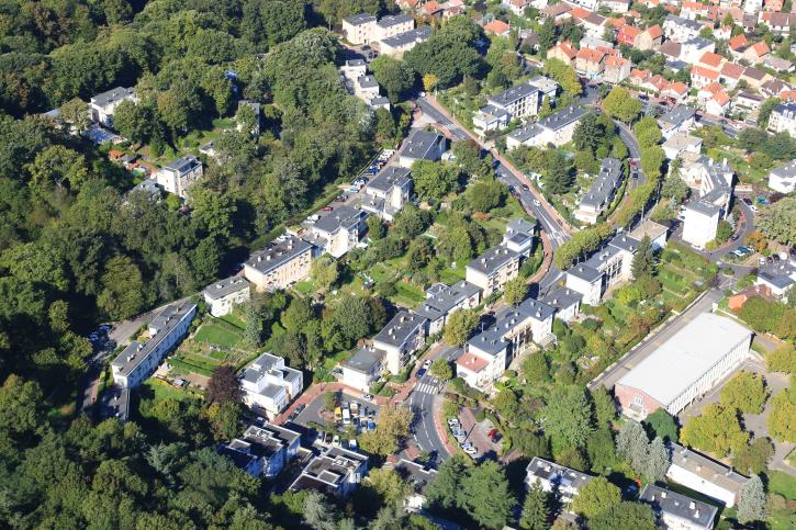 Vue aérienne de La cité-jardin basse dans les années 2010.