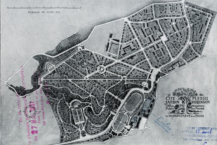 Plan de l’ensemble de la cité-jardin en 1933.