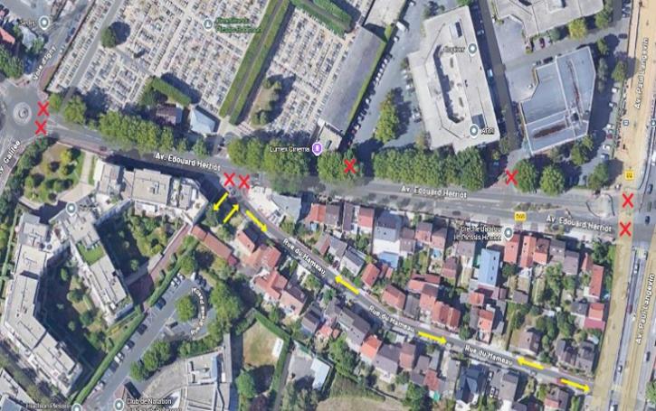 Plan et zones de travaux.