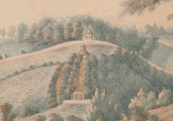Le belvédère en 1805 dessiné par Frédéric-César de La Harpe.